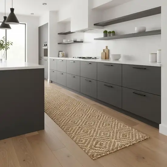 8' Natural Jute Handmade Runner Rug Photo 1