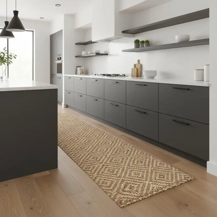 8' Natural Jute Handmade Runner Rug Photo 1