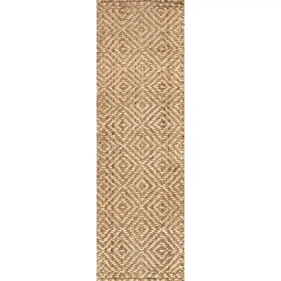 8' Natural Jute Handmade Runner Rug Photo 3