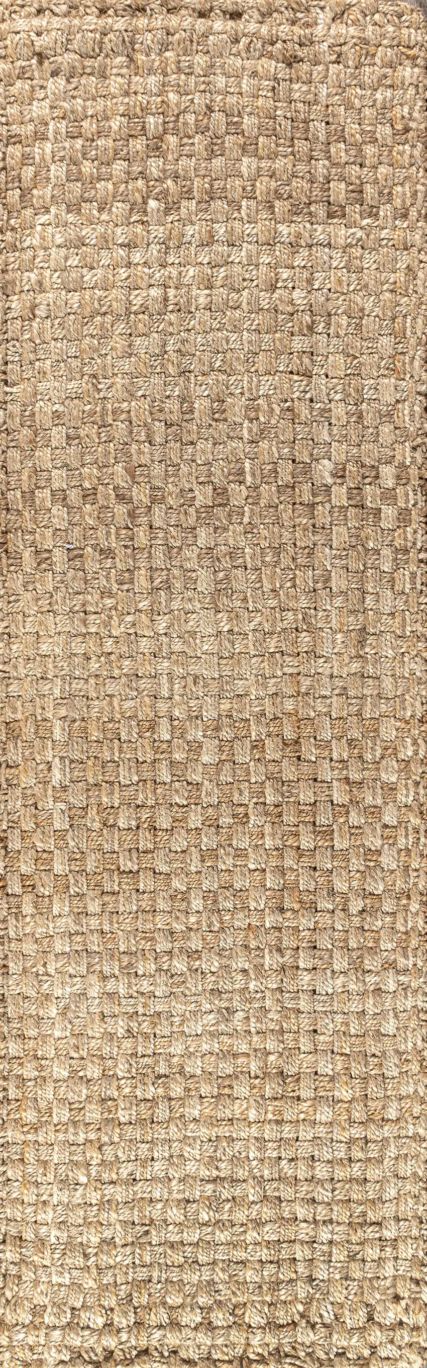 8' Natural Jute Handmade Runner Rug Photo 3