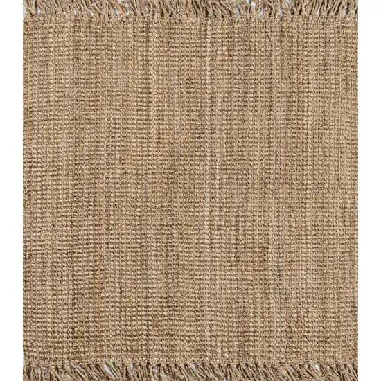6' Natural Jute Handmade Square Rug With Fringe Photo 4