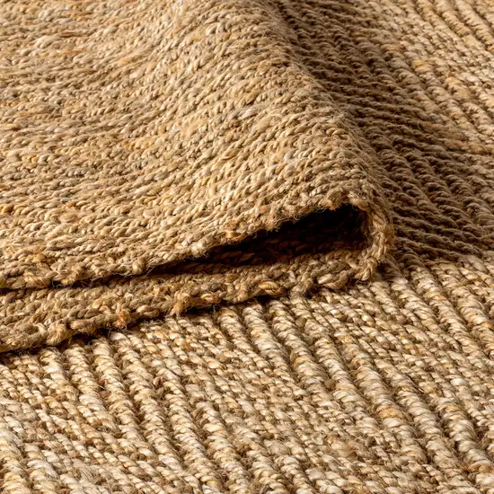 6' Natural Jute Handmade Square Rug Photo 8
