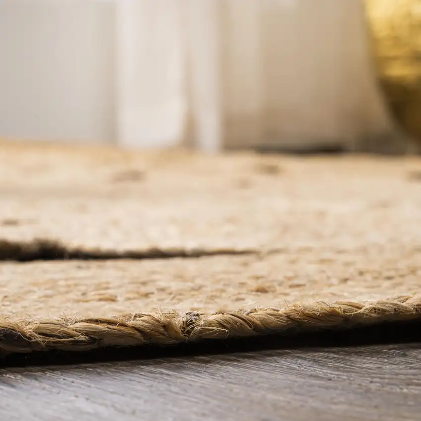 4' Natural Jute Round Rug Photo 7