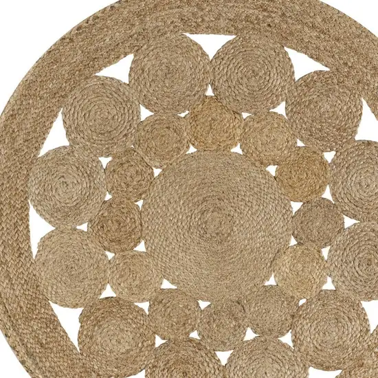 4' Natural Jute Round Rug Photo 3