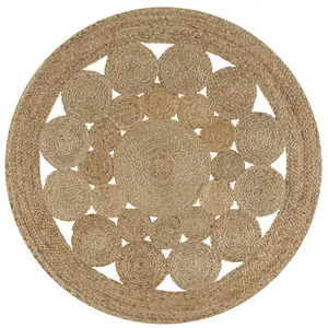 Photo of 4' Natural Jute Round Rug
