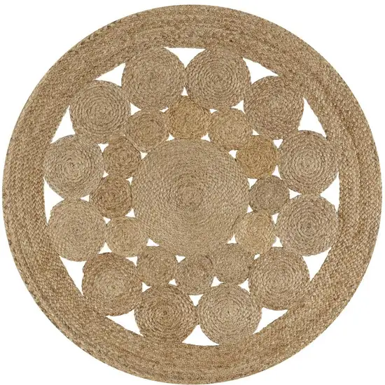 5' Natural Jute Round Rug Photo 4