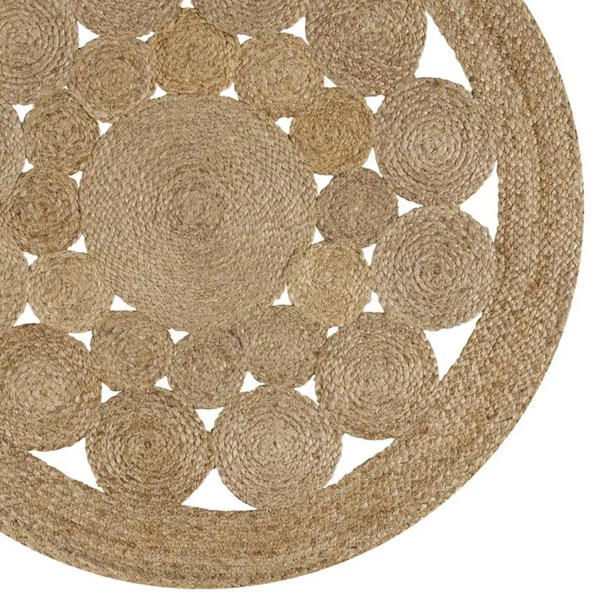 5' Natural Jute Round Rug Photo 3