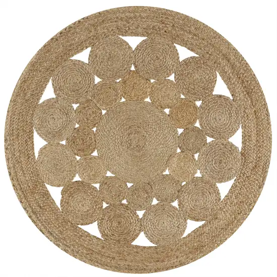 5' Natural Jute Round Rug Photo 1