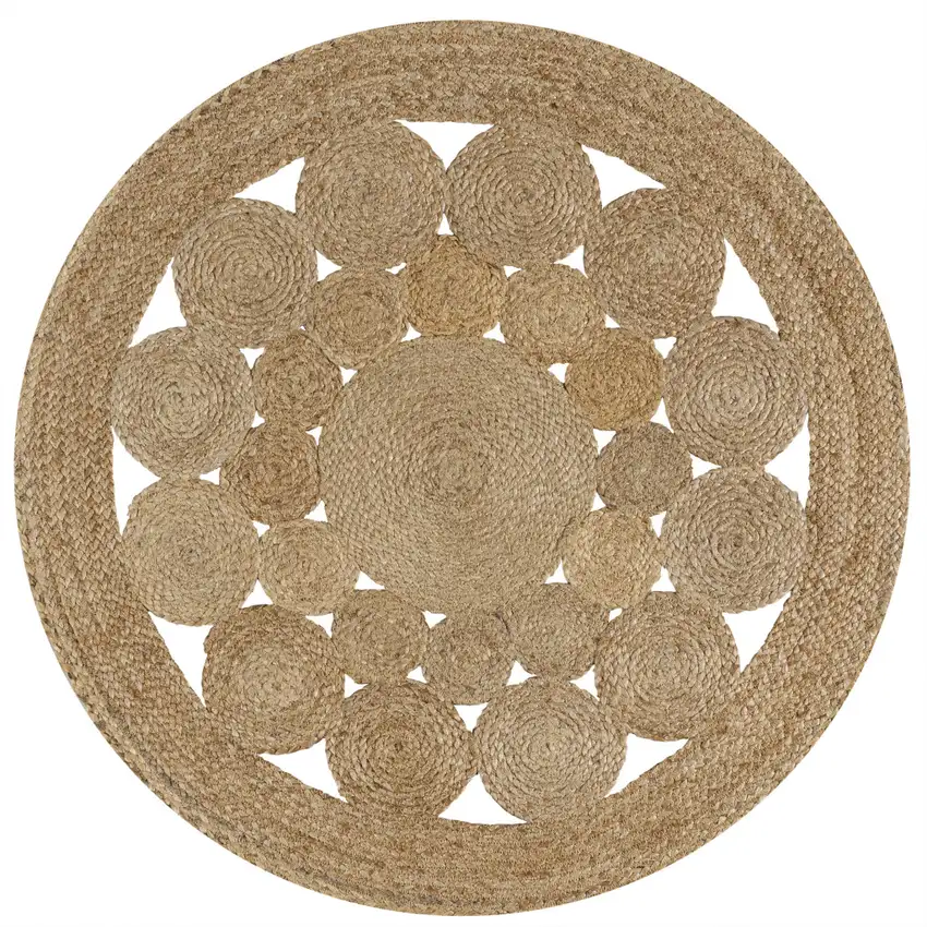 5' Natural Jute Round Rug Photo 1