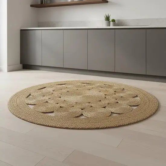 5' Natural Jute Round Rug Photo 2