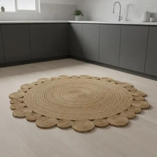 3' Natural Jute Round Rug Photo 2