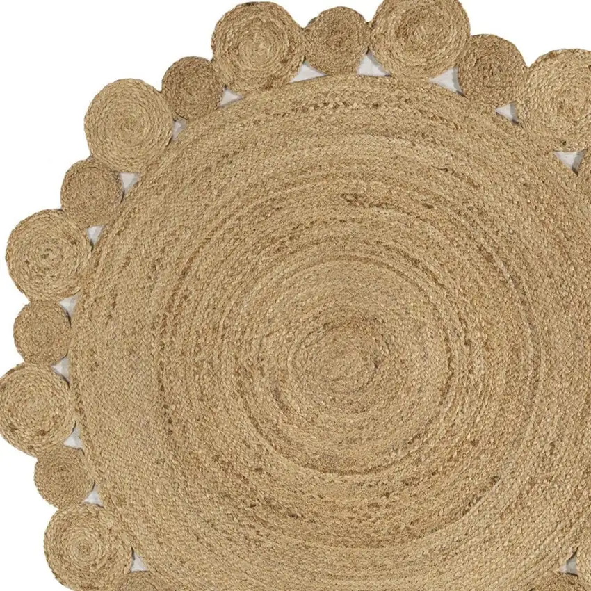 4' Natural Jute Round Rug Photo 3