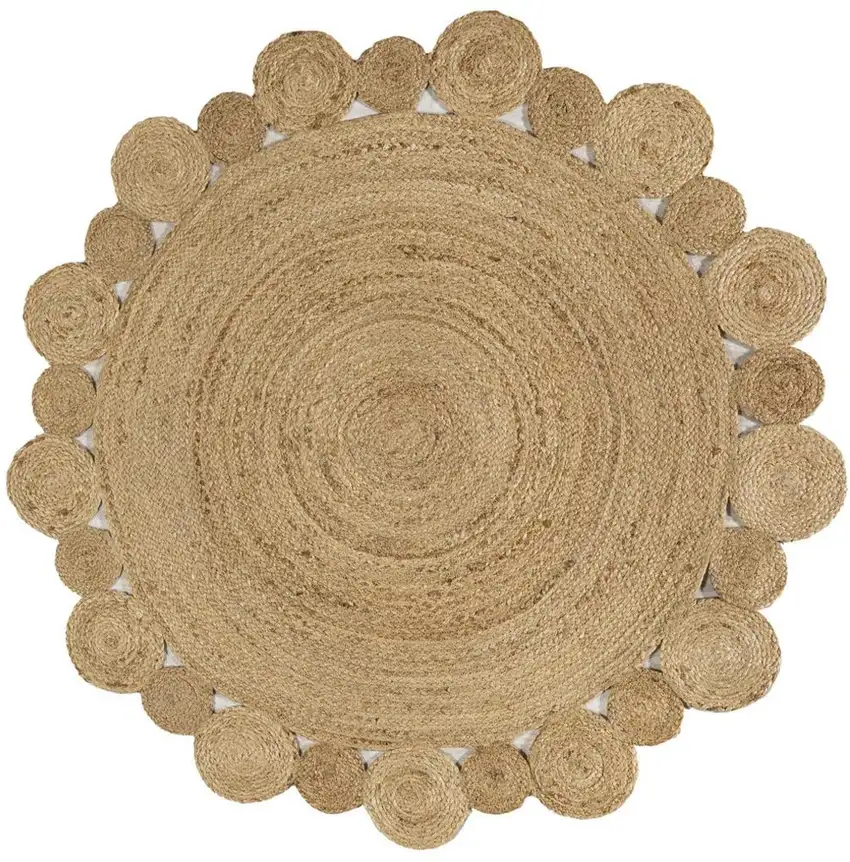 4' Natural Jute Round Rug Photo 4