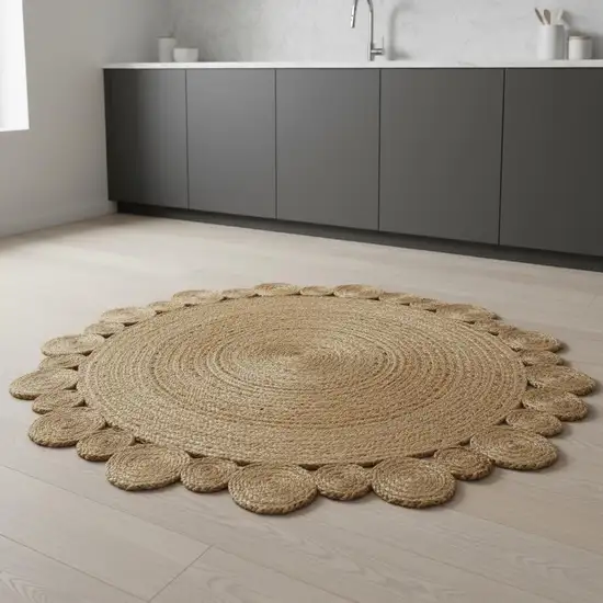 4' Natural Jute Round Rug Photo 2