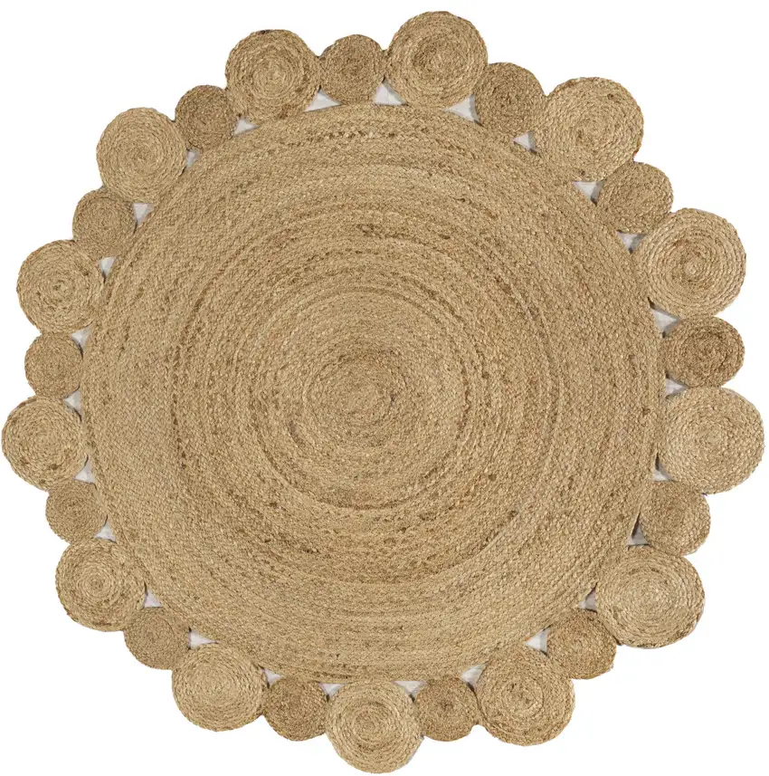 4' Natural Jute Round Rug Photo 1