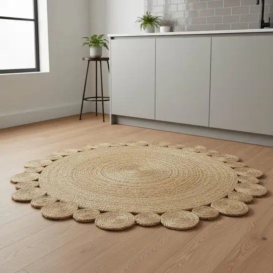 5' Natural Jute Round Rug Photo 2