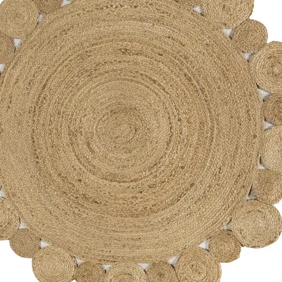 5' Natural Jute Round Rug Photo 3