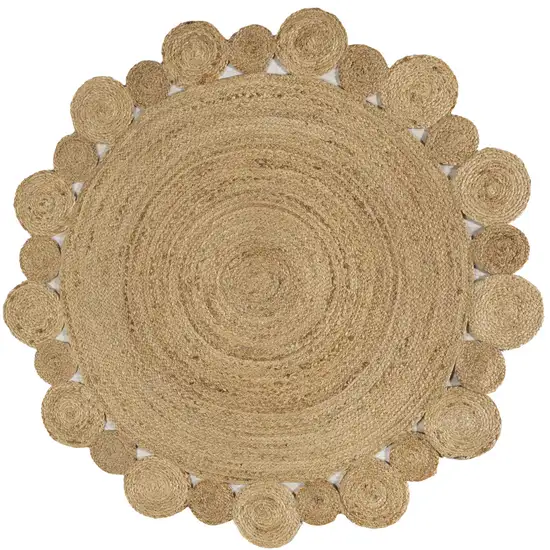 5' Natural Jute Round Rug Photo 1
