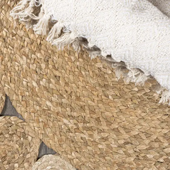 5' Natural Jute Round Rug Photo 9