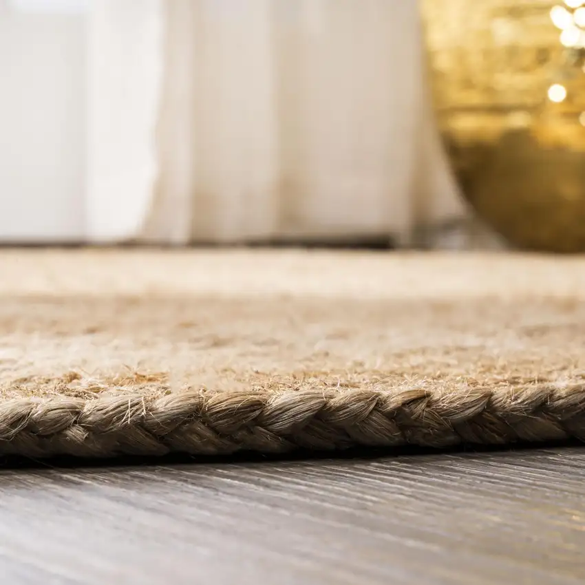 4' Natural Jute Round Rug Photo 7