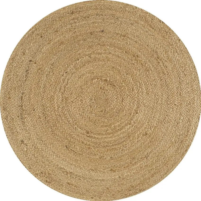 4' Natural Jute Round Rug Photo 4