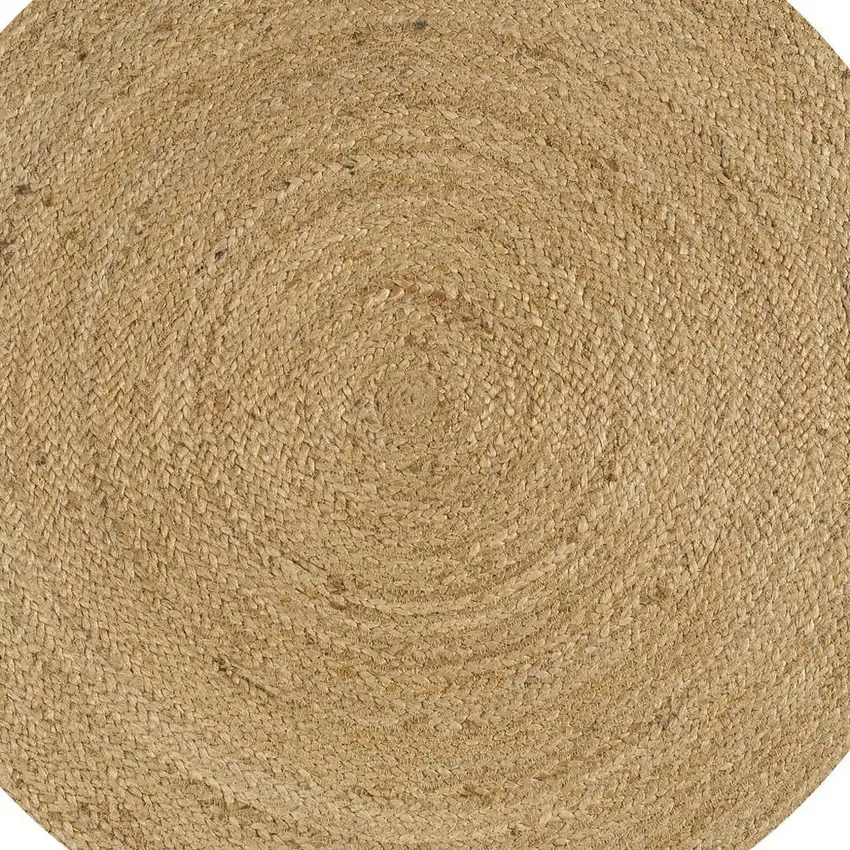 4' Natural Jute Round Rug Photo 3