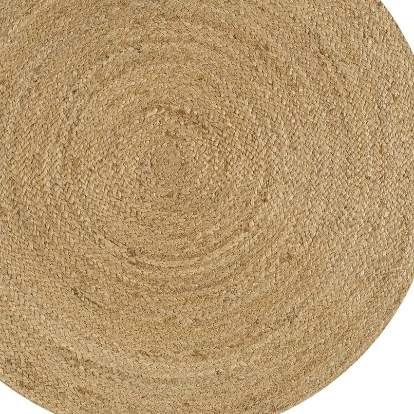 5' Natural Jute Round Rug Photo 3