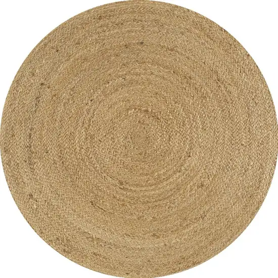 5' Natural Jute Round Rug Photo 4