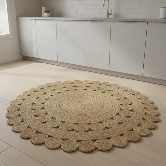 3' Natural Jute Round Rug Photo 2