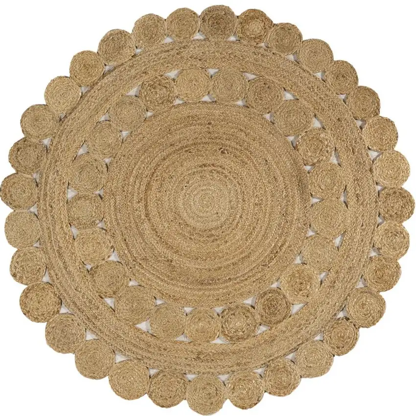 3' Natural Jute Round Rug Photo 4