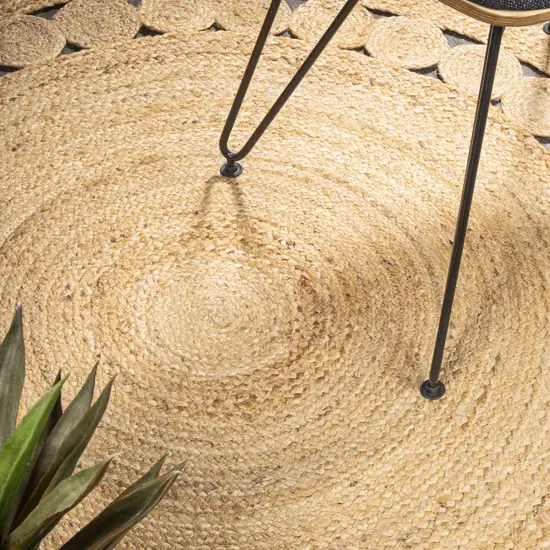 3' Natural Jute Round Rug Photo 8