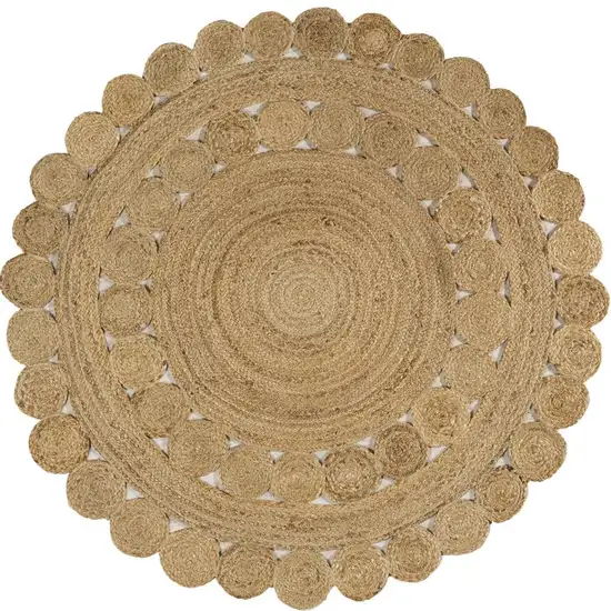 4' Natural Jute Round Rug Photo 4