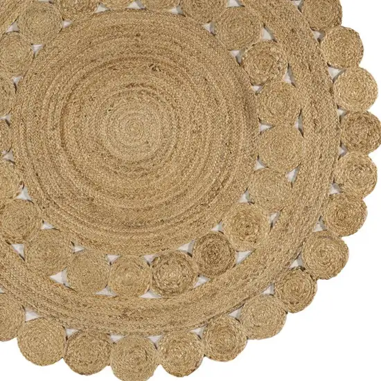 4' Natural Jute Round Rug Photo 3