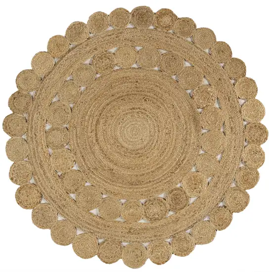 4' Natural Jute Round Rug Photo 1