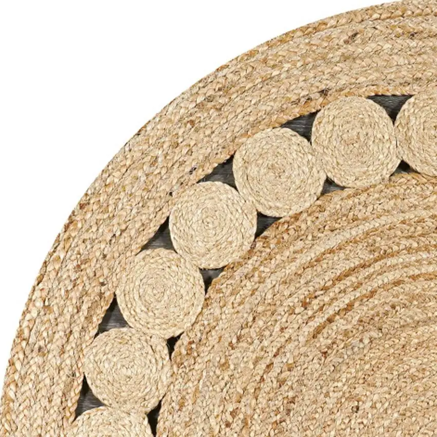 5' Natural Jute Round Rug Photo 4