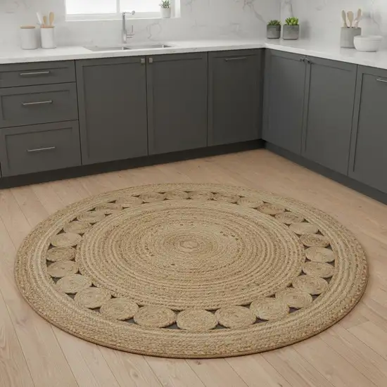 5' Natural Jute Round Rug Photo 2