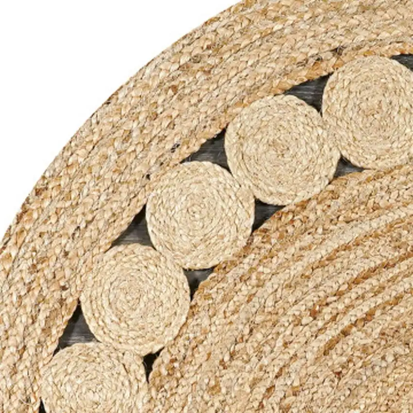 5' Natural Jute Round Rug Photo 3