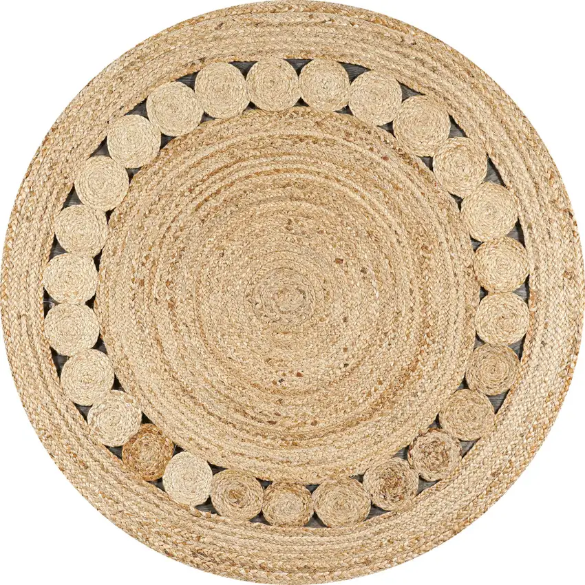 5' Natural Jute Round Rug Photo 1