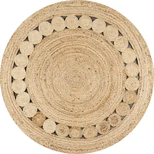 Photo of 5' Natural Jute Round Rug