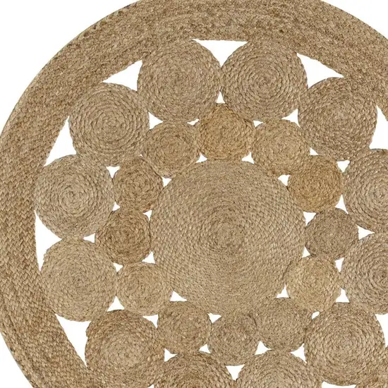 3' Natural Jute Round Rug Photo 2