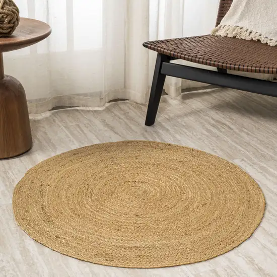 3' Natural Jute Round Rug Photo 4