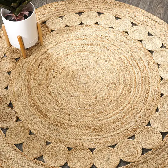 3' Natural Jute Round Rug Photo 7