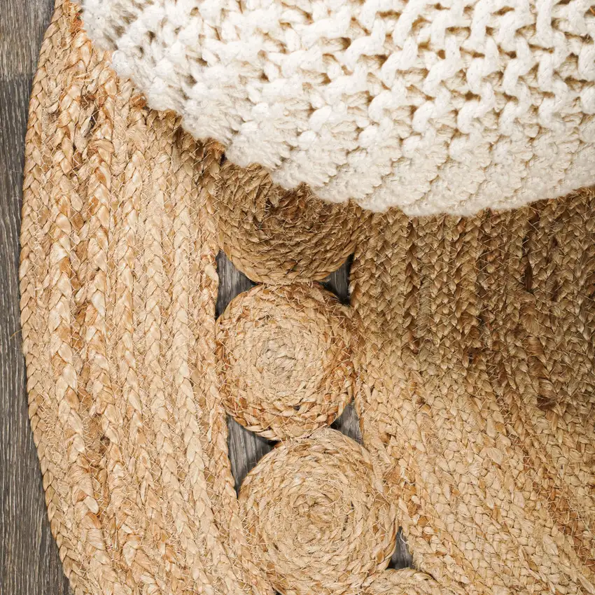 3' Natural Jute Round Rug Photo 9