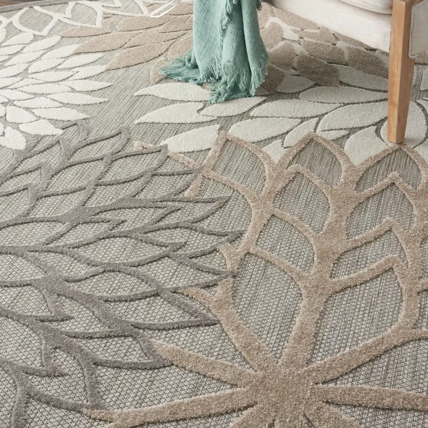 10' Gray and Ivory Indoor Outdoor Area Rug Photo 7