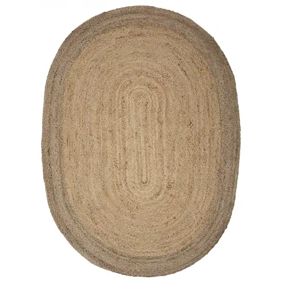 7' Natural Toned Oval Shaped Area Rug Photo 1