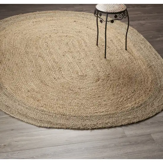 7' Natural Toned Oval Shaped Area Rug Photo 7