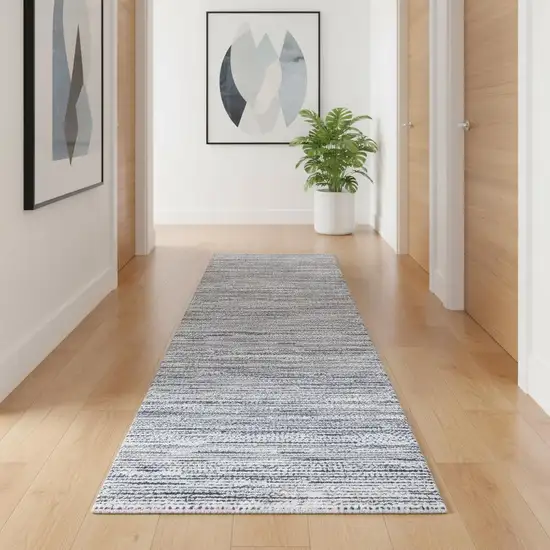 15' Navy Blue Abstract Runner Rug Photo 1