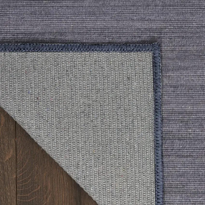 10' Navy Blue Abstract Washable Runner Rug Photo 9