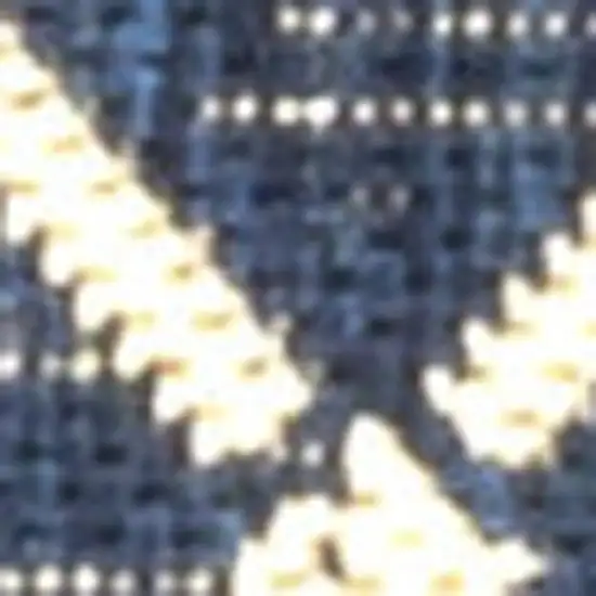 8' Navy Blue And Beige Trellis Indoor Outdoor Runner Rug Photo 2