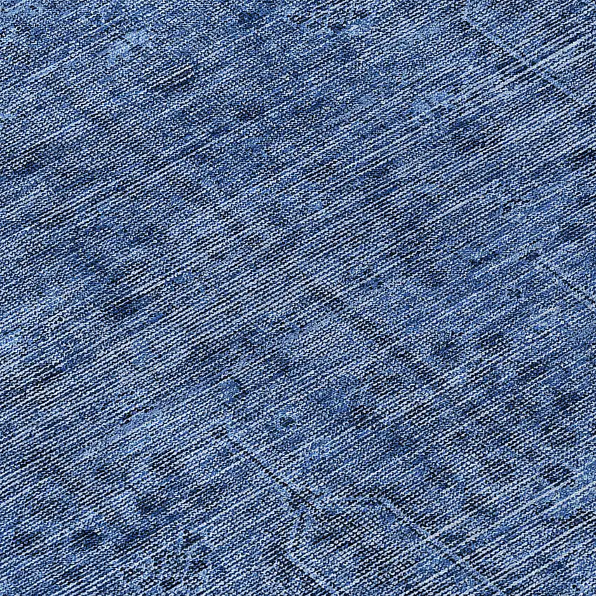 8' Navy Blue And Blue Round Southwestern Washable Indoor Outdoor Area Rug Photo 7